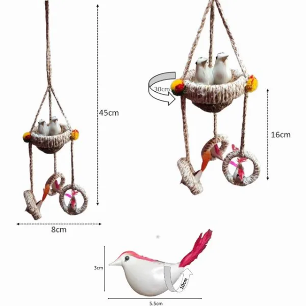 Handmade Artificial Flora Jute Balcony Hanging Birds Nest for Home Decor for Hanging in Hall Patio Garden Tree Plants Combo Decorative Showpiece - Image 6