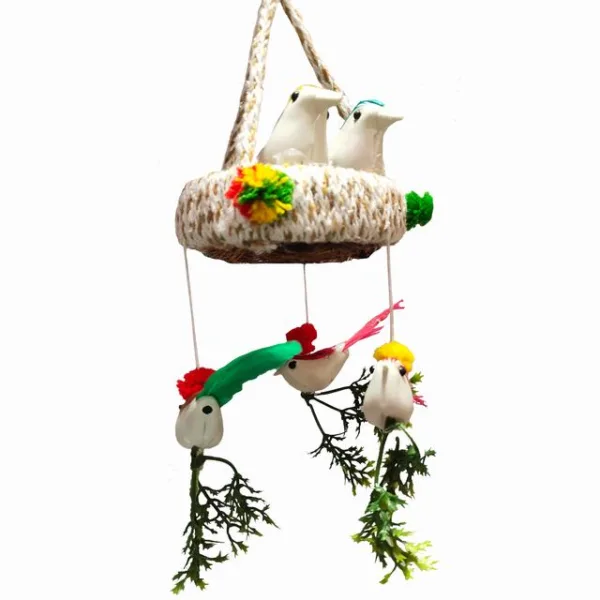 Wall Hanging Home Décor Artificial Bird Nest for Balcony and Garden Pack of 2 - Image 3