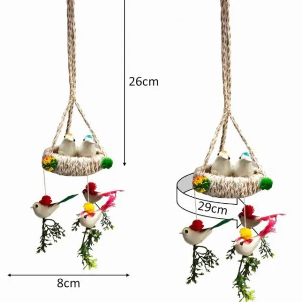 Wall Hanging Home Décor Artificial Bird Nest for Balcony and Garden Pack of 2 - Image 5