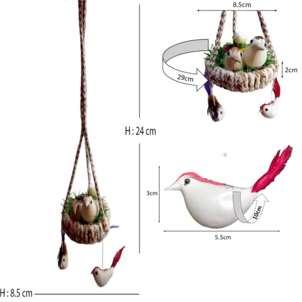 Artificial Jute Floral Bird