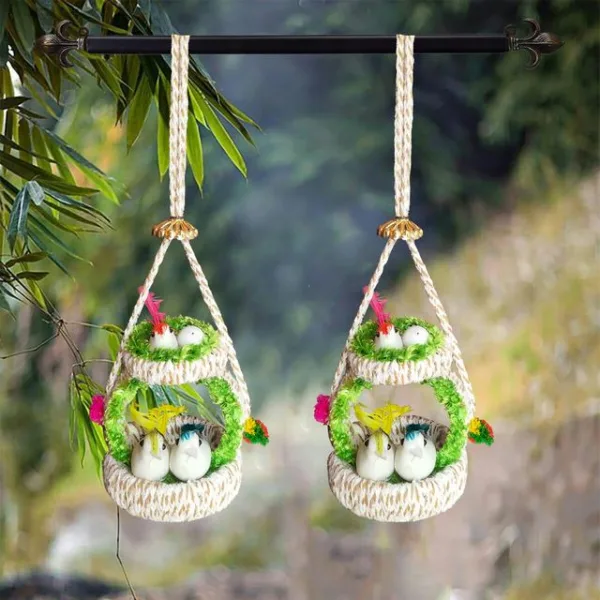 Floral Hanging Bird Nest for Home Decor