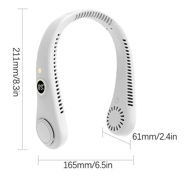 Portable Neck Fan Battery Operated with Display 5 Speed - Image 6