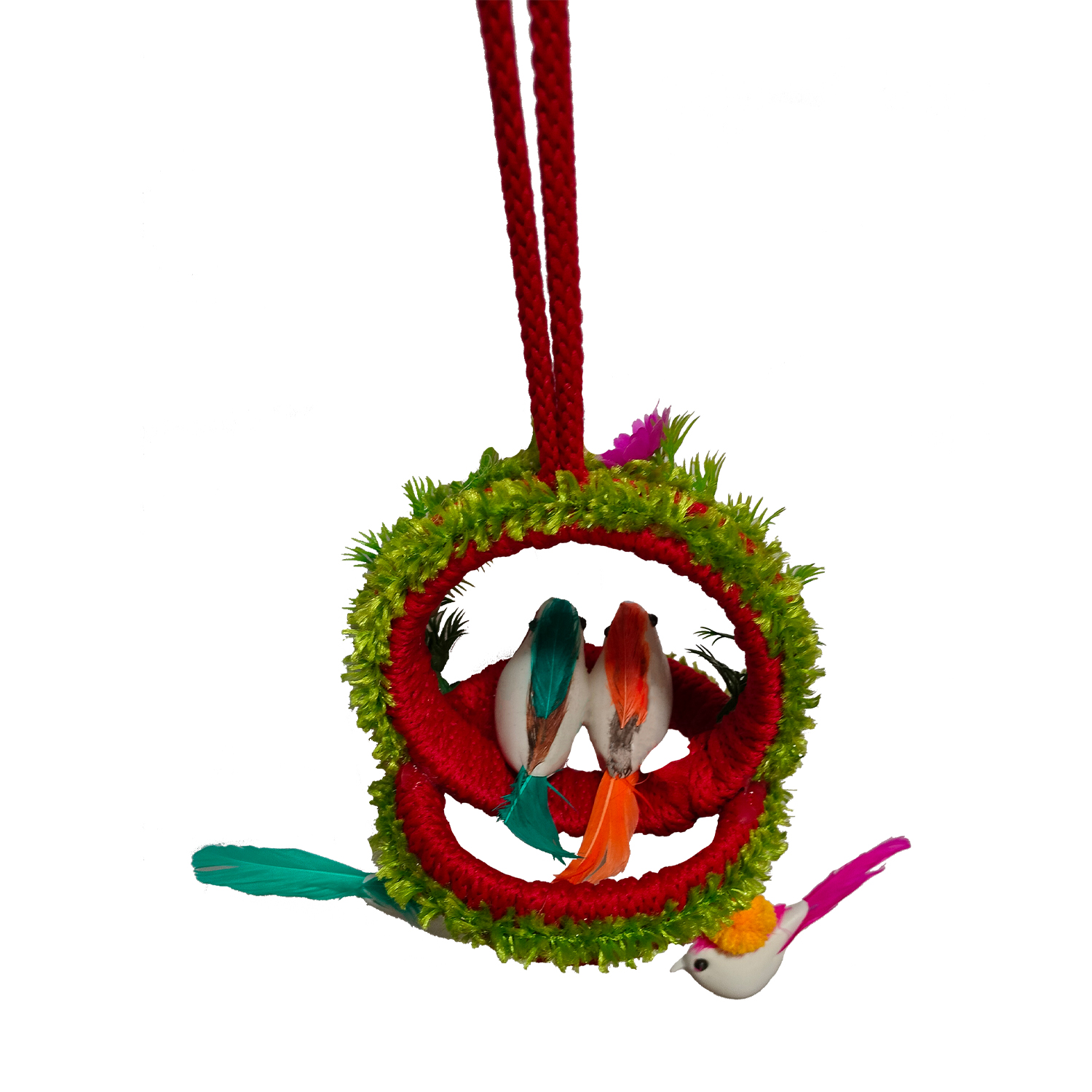 Handmade Hanging Bird Nest Wall Decor Pack of 2 | Artificial Birds Decorative Hanging for Home, Balcony & Living Room - Image 4