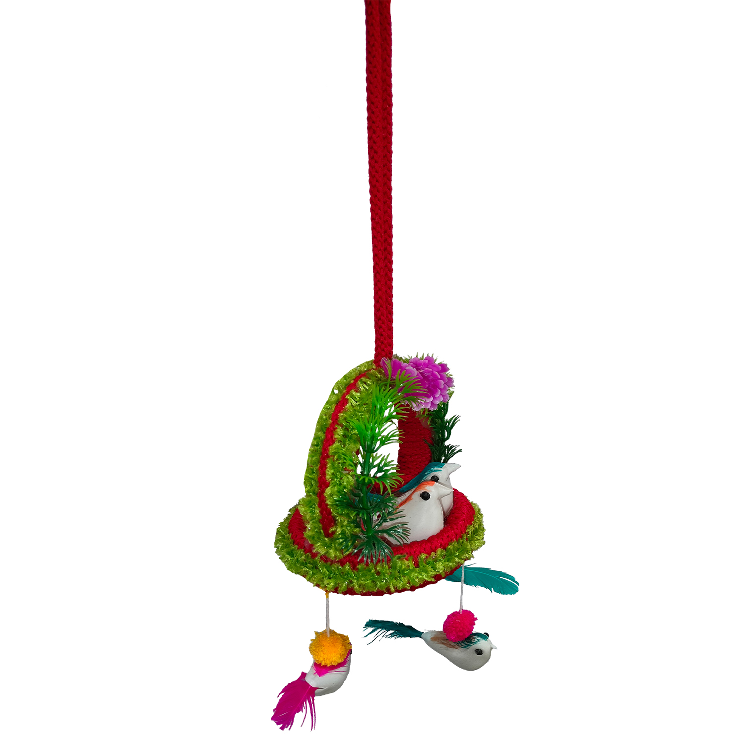 Handmade Hanging Bird Nest Wall Decor Pack of 2 | Artificial Birds Decorative Hanging for Home, Balcony & Living Room - Image 5