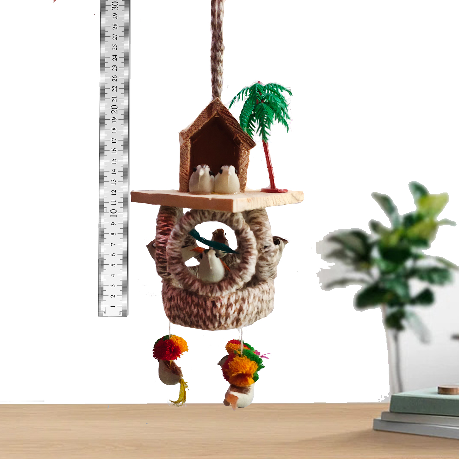 Handmade Hanging Bird House Wall Decor | Artificial Birds Nest Hanging for Home & Balcony Decoration - Image 3