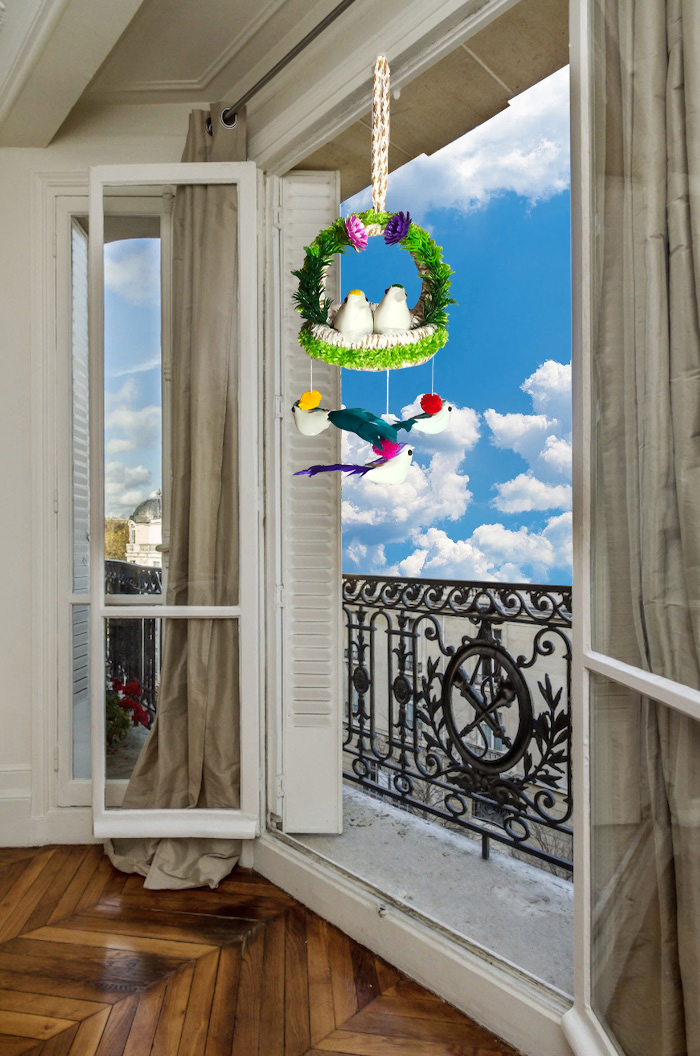 Handmade Hanging Bird Nest Wall Decor Pack of 2 | Artificial Birds Decorative Hanging for Home, Balcony & Living Room - Image 2