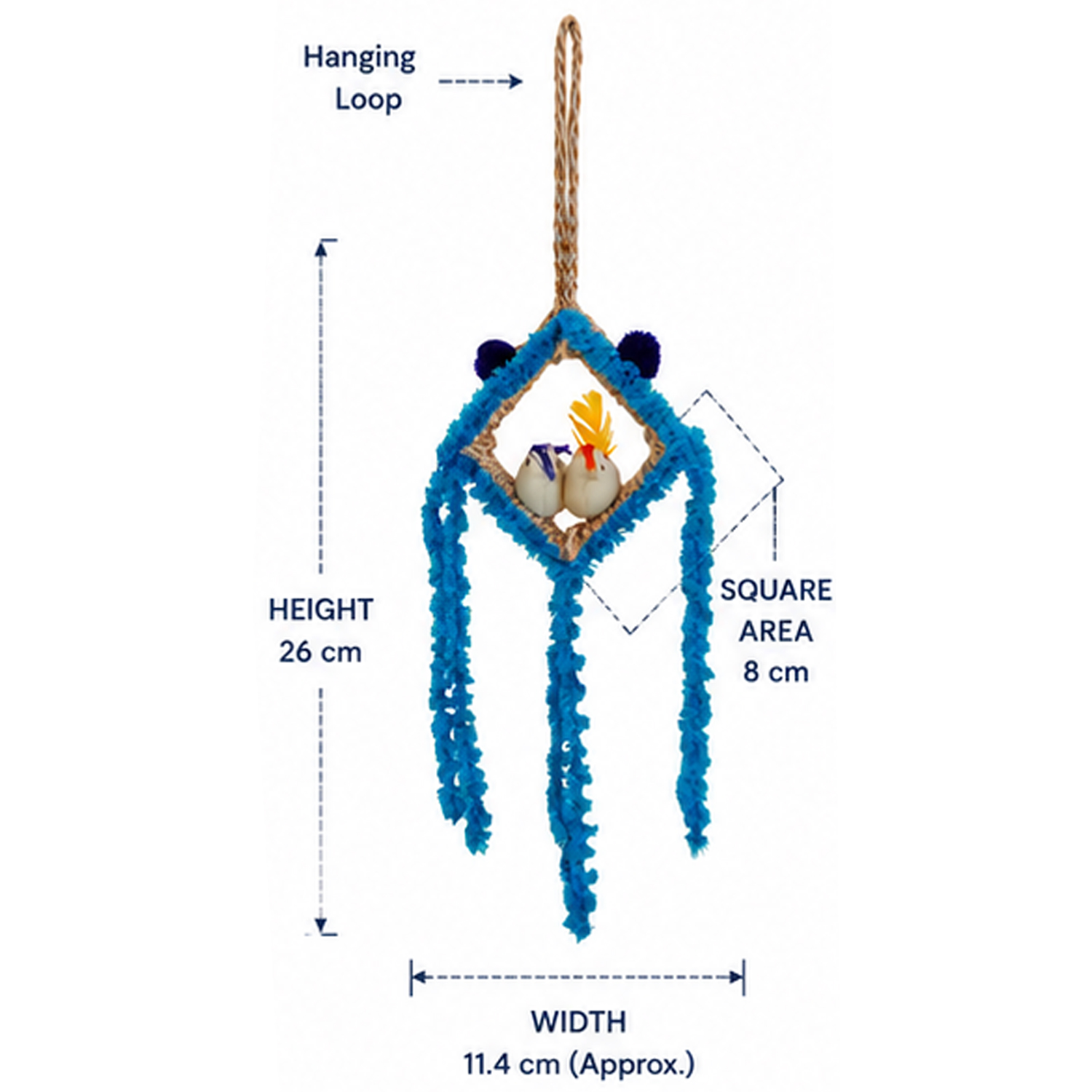 Handmade Hanging Bird Nest Decor for Home & Balcony | Decorative Jute Bird Hanging Wall Decor Combo Pack of 4 - Image 5