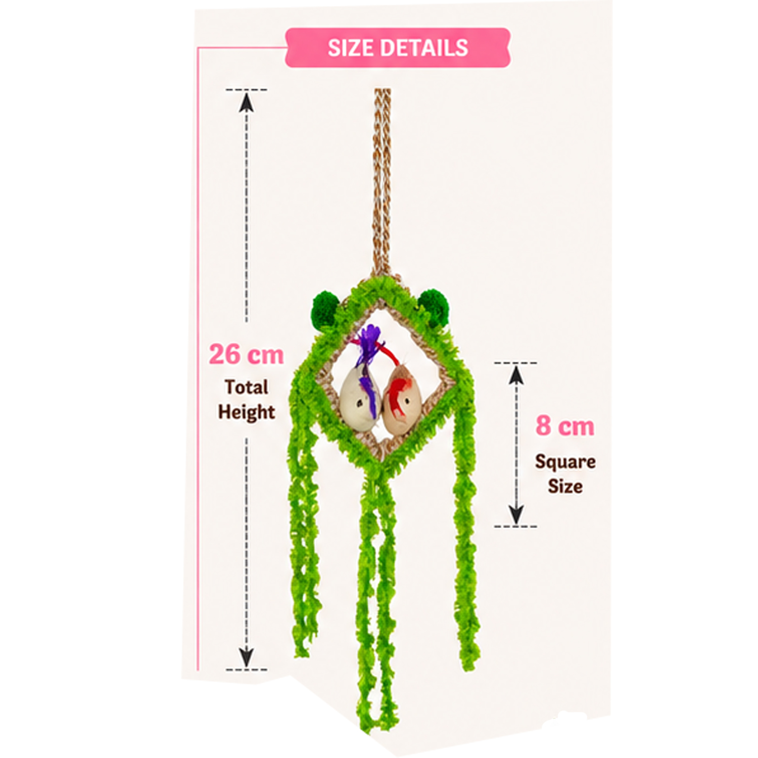 Handmade Hanging Bird Nest Decor for Home & Balcony | Decorative Jute Bird Hanging Wall Decor Combo Pack of 4 - Image 4