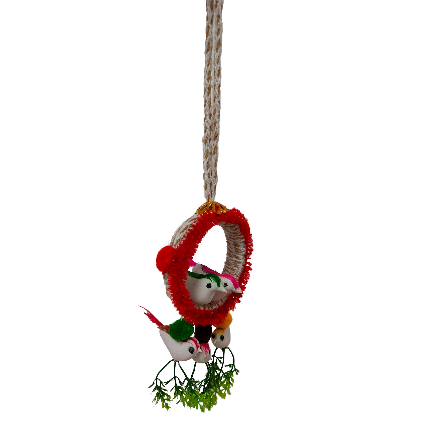 Handmade Jute Hanging Bird Nest Décor for Home & Balcony | Decorative Artificial Birds Wall Hanging Showpiece - Image 4