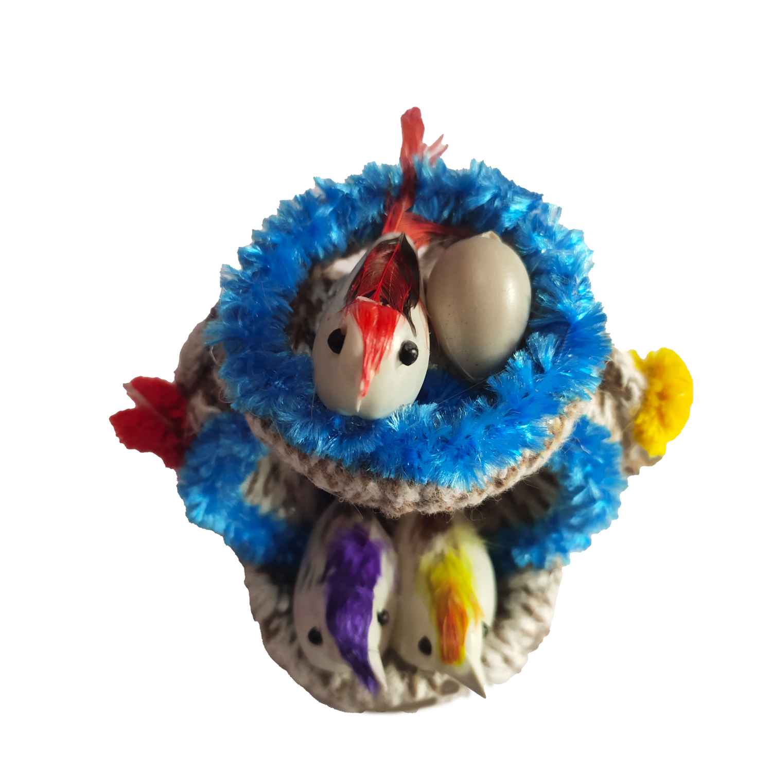 Handmade Hanging Bird Nest Wall Decor Combo Pack of 2 | Artificial Birds Decorative Hanging for Home, Balcony & Living Room - Image 6