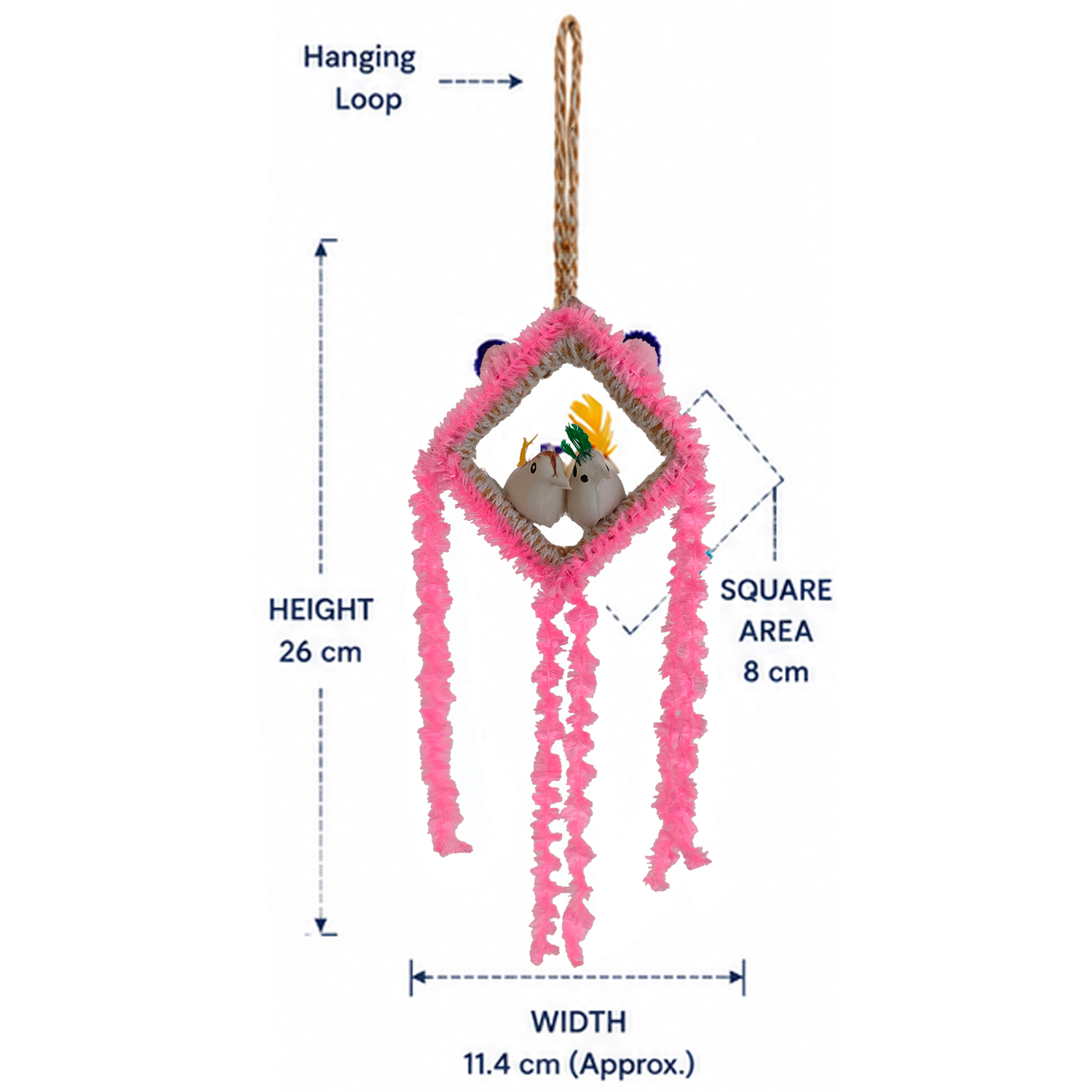 Handmade Hanging Bird Nest Decor for Home & Balcony | Decorative Jute Bird Hanging Wall Decor Combo Pack of 4 - Image 5